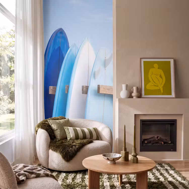 Behang - Surfplank - Strand - Zomer - Blauw - Water — 1