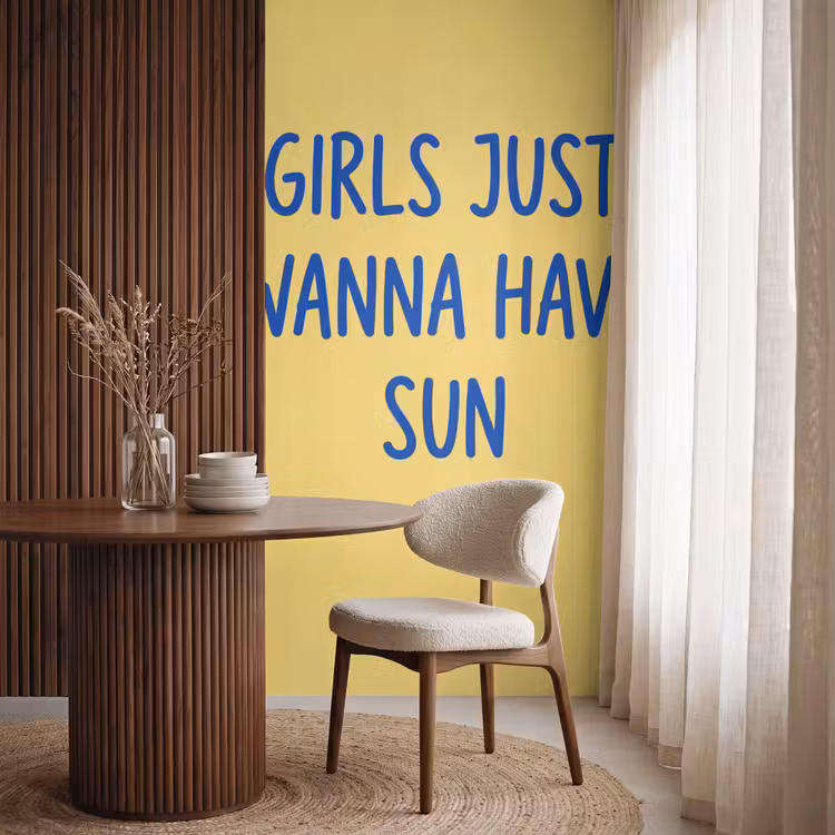 Behang - Tekst - Zon - Zomer - Modern - Geel — 4