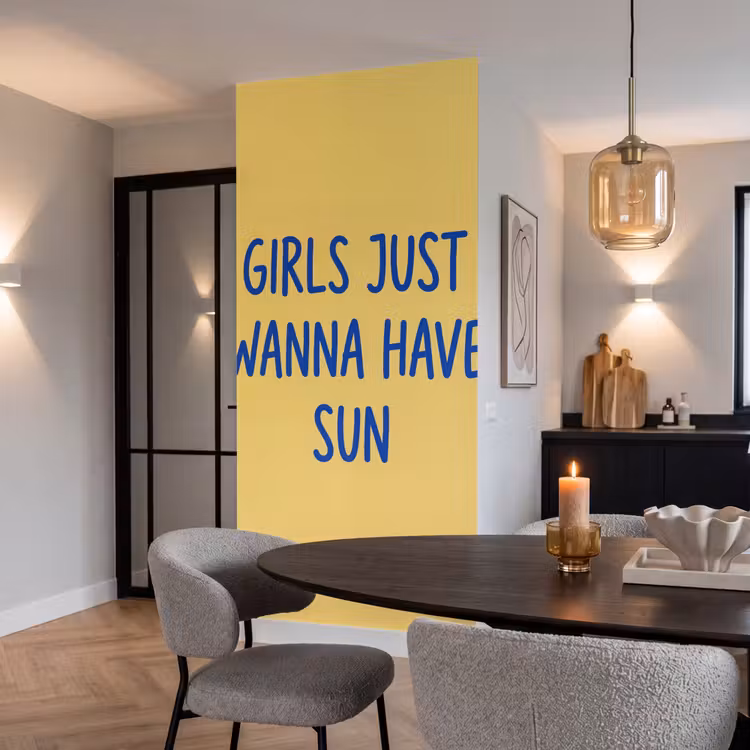 Behang - Tekst - Zon - Zomer - Modern - Geel — 5