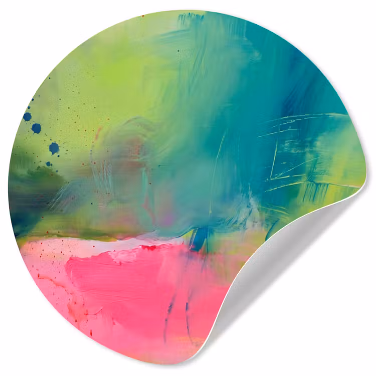 Behangcirkel - Abstract - Kleuren - Modern - Groen - Roze — 1