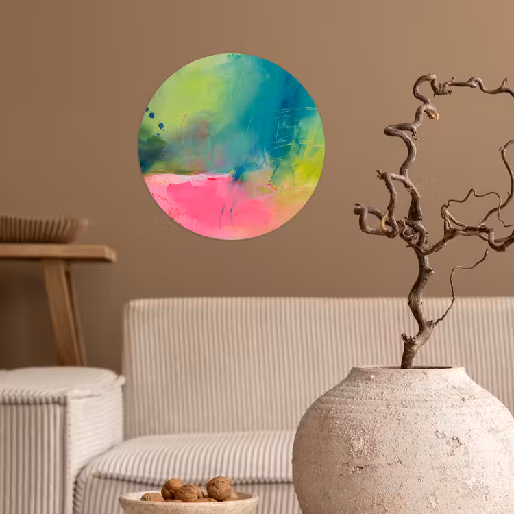 Behangcirkel - Abstract - Kleuren - Modern - Groen - Roze — 2