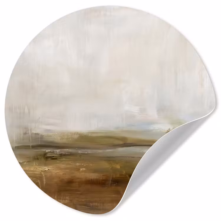 Behangcirkel - Abstract - Landschap - Natuur - Beige - Bruin — 1