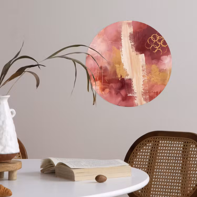 Behangcirkel - Abstract - Rood - Goud - Modern - Kunst — 4