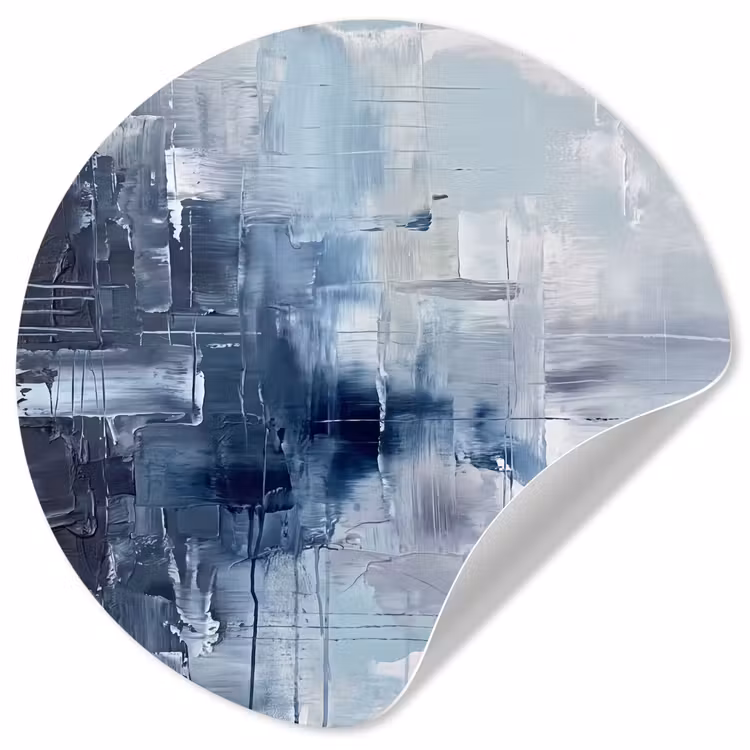 Behangcirkel - Abstract - Textuur - Kunst - Modern - Blauw — 1