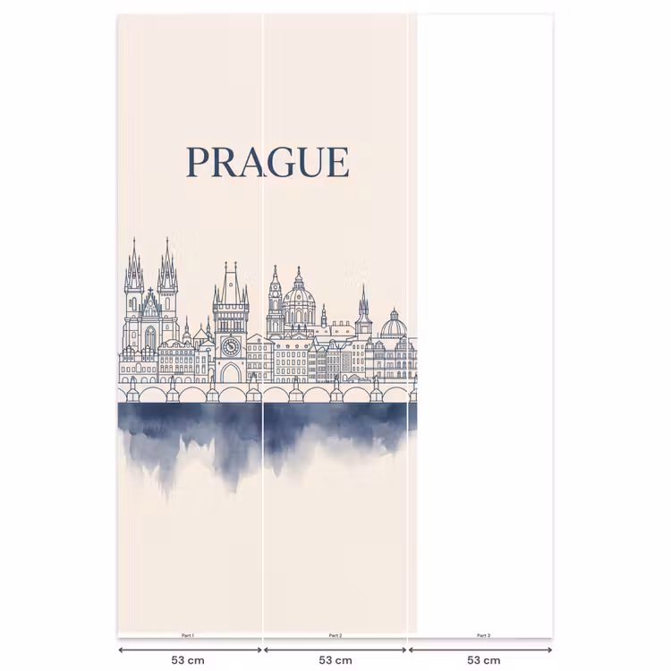 Behang - Praag - Skyline - Architectuur - Blauw — 6