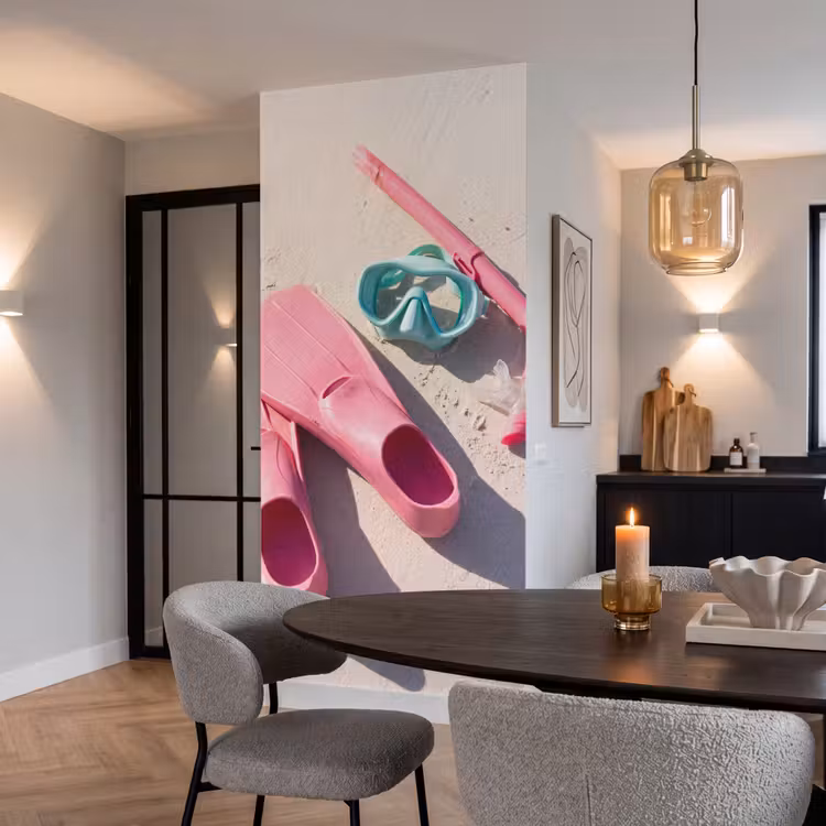 Behang - Snorkelset - Strand - Zomer - Roze — 5