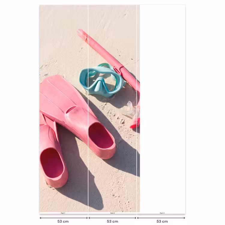 Behang - Snorkelset - Strand - Zomer - Roze — 6