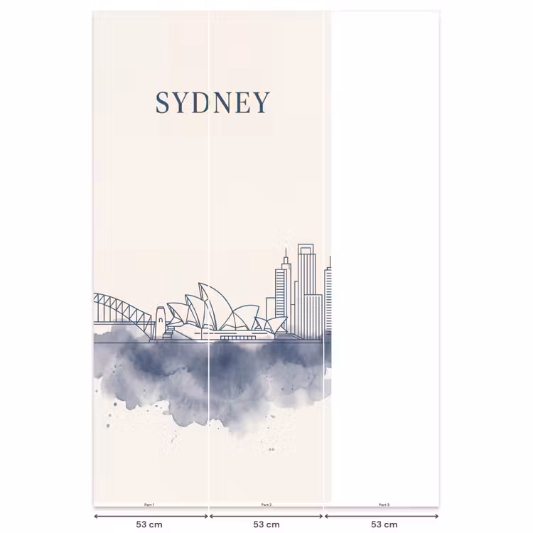 Behang - Stad - Skyline - Architectuur - Minimalistisch - Blauw — 6