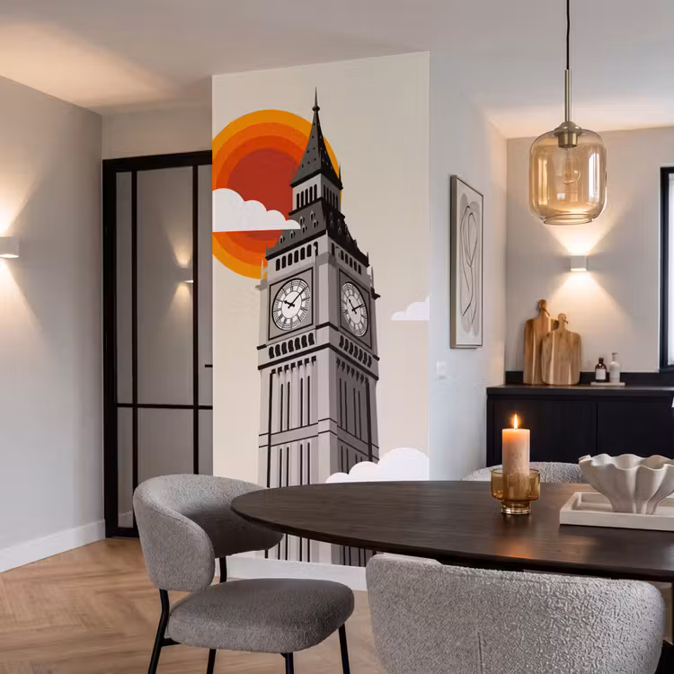 Behang - Toren - Klok - Londen - Architectuur - Retro — 5