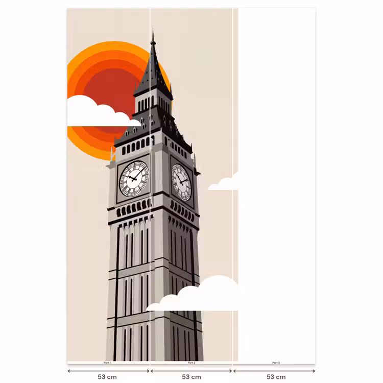 Behang - Toren - Klok - Londen - Architectuur - Retro — 6