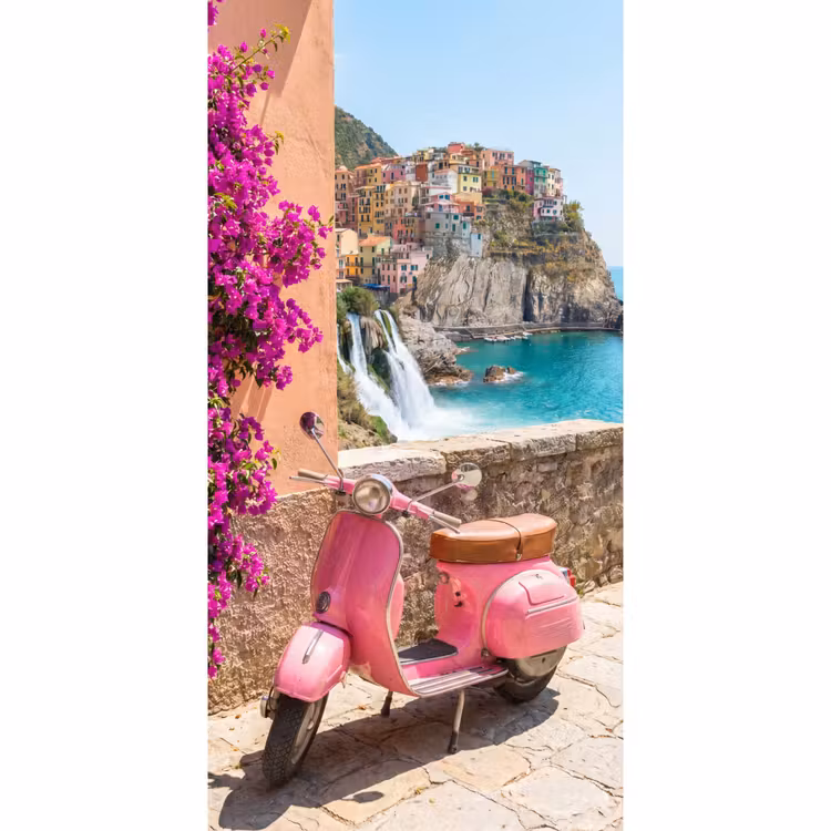 Behang - Voertuig - Roze - Kust - Zomer - Reizen — 2