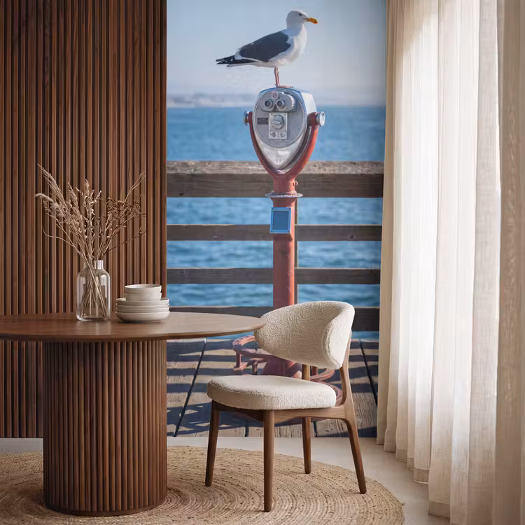 Behang - Vogel - Verrekijker - Kust - Zee - Blauw — 4