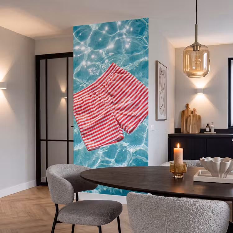 Behang - Zwemkleding - Gestreept - Water - Zomer - Rood-wit — 5