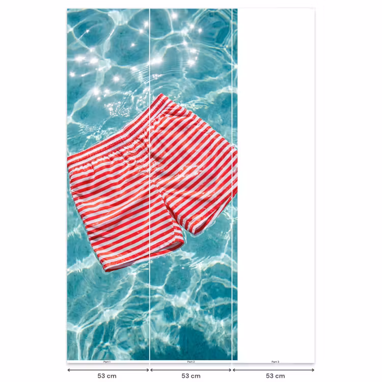 Behang - Zwemkleding - Gestreept - Water - Zomer - Rood-wit — 6