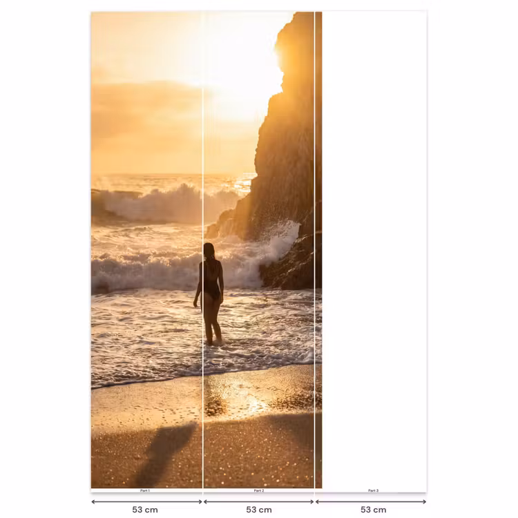 Behang - Mensen - Oceaan - Zonsondergang - Kust - Goud — 6