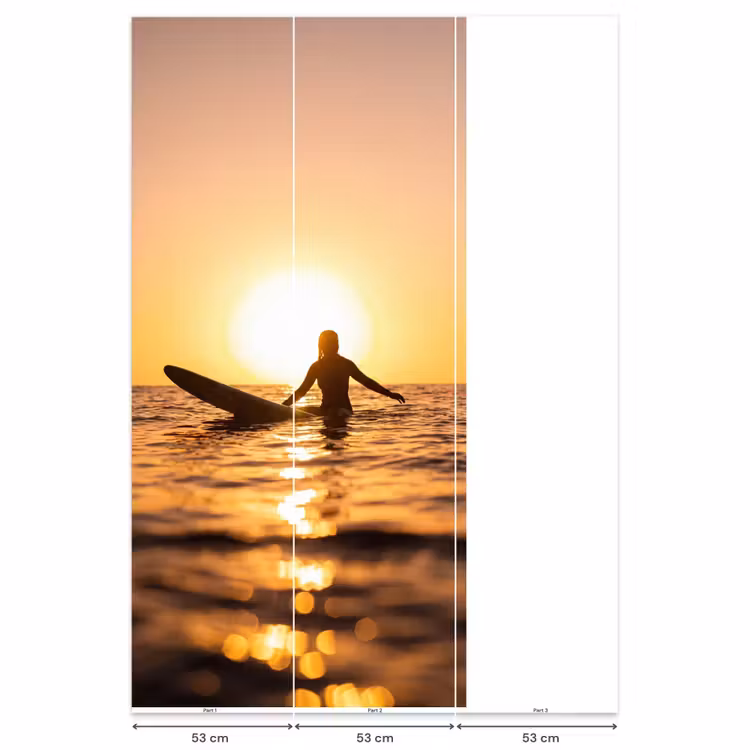 Behang - Persoon - Surfen - Zonsondergang - Zee - Oranje — 6