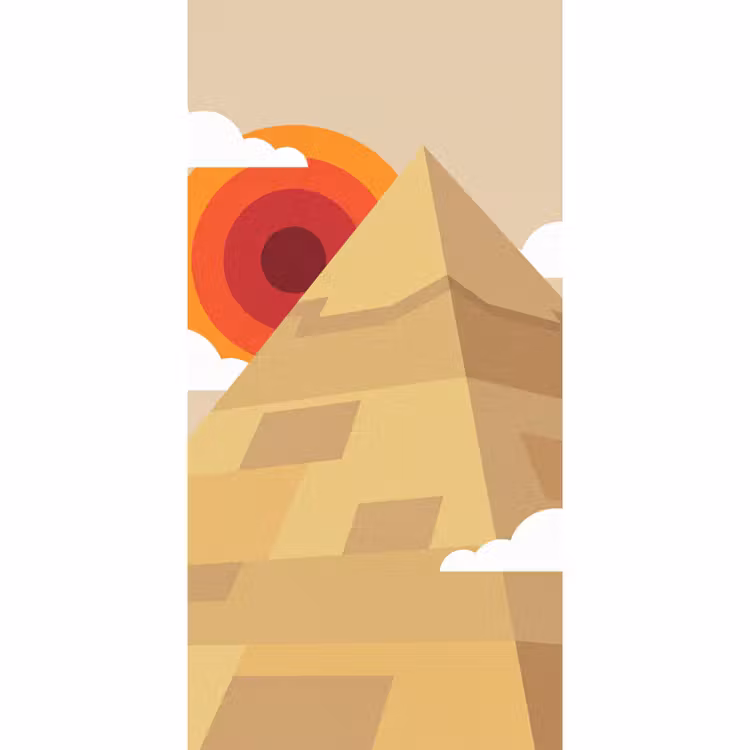 Behang - Piramide - Zon - Woestijn - Modern - Oranje — 2