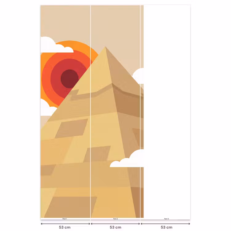 Behang - Piramide - Zon - Woestijn - Modern - Oranje — 6