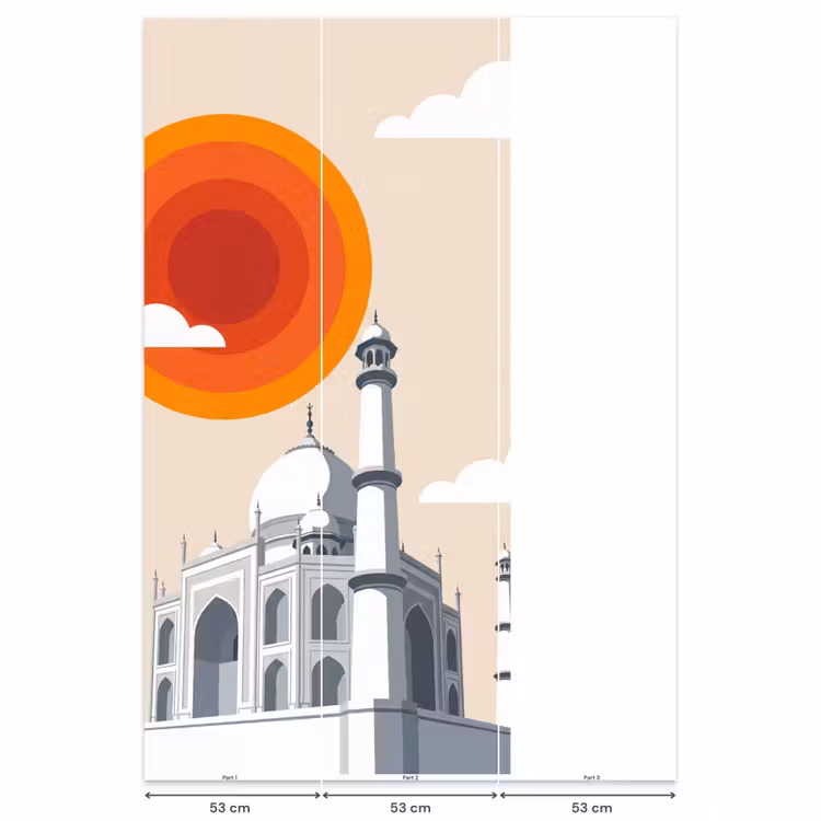 Behang - Taj Mahal - Zon - Koepel - Architectuur - India - Grafisch — 6