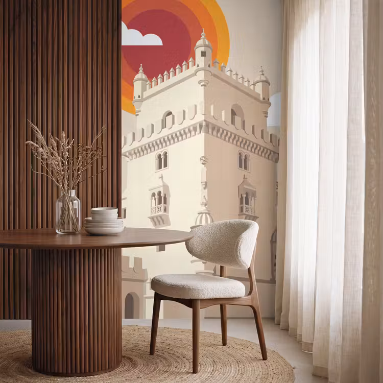 Behang - Toren - Rivier - Architectuur - Modern - Oranje — 4