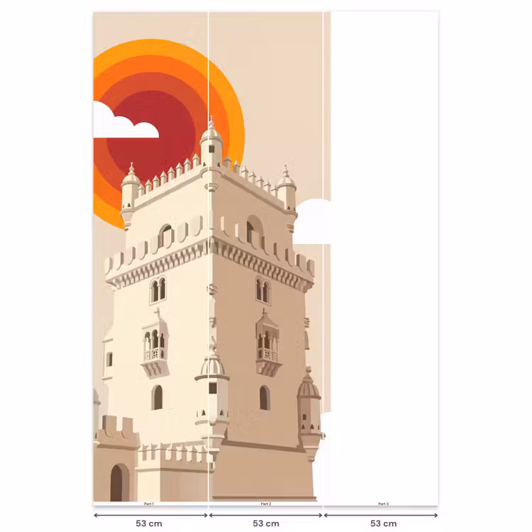 Behang - Toren - Rivier - Architectuur - Modern - Oranje — 6