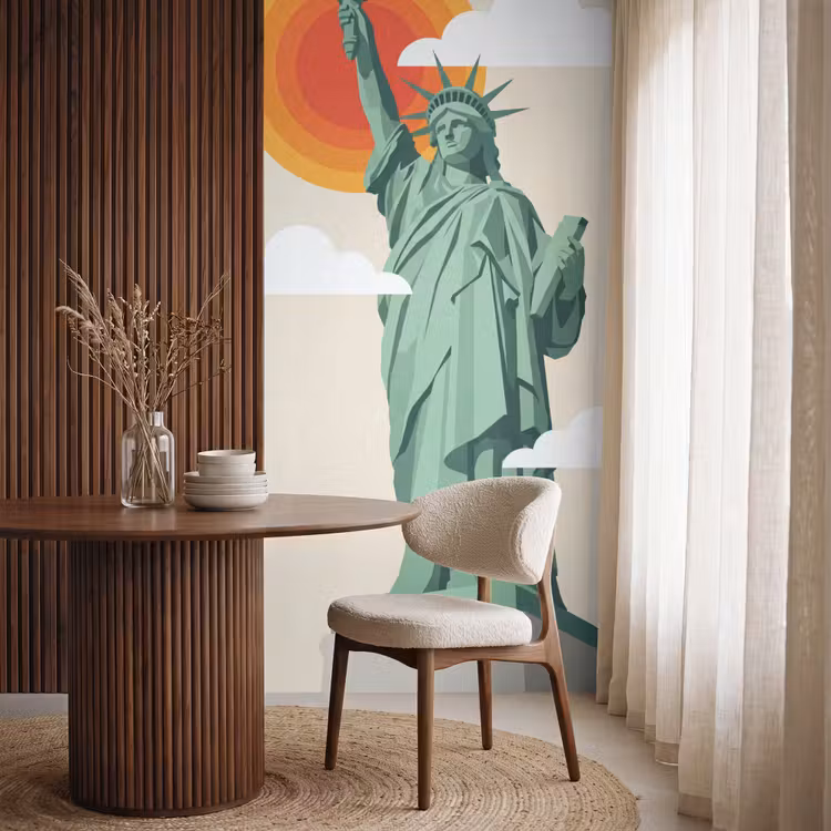 Behang - Vrijheidsbeeld - New York - Zon - Modern — 4