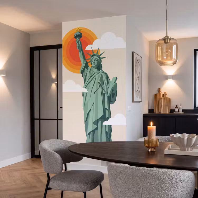 Behang - Vrijheidsbeeld - New York - Zon - Modern — 5