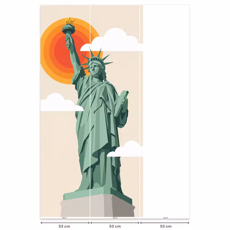 Behang - Vrijheidsbeeld - New York - Zon - Modern — 6