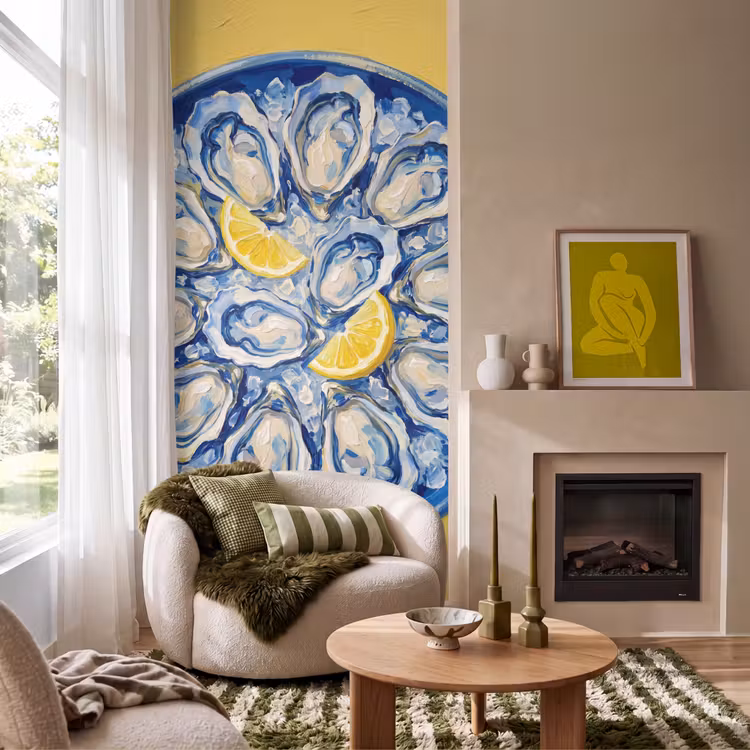 Behang - Oesters - Citroen - IJs - Modern - Geel — 1