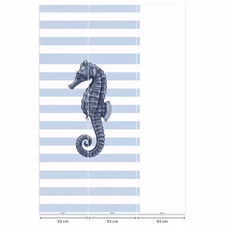 Behang - Vis - Oceaan - Illustratie - Blauw - Strepen — 6