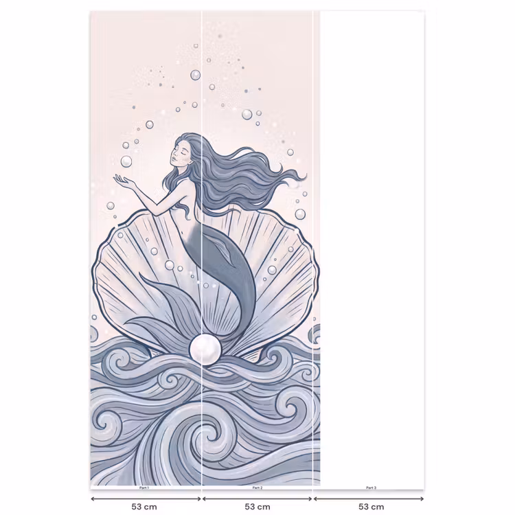Behang - Zeemeermin - Schelp - Zee - Fantasie - Blauw — 6