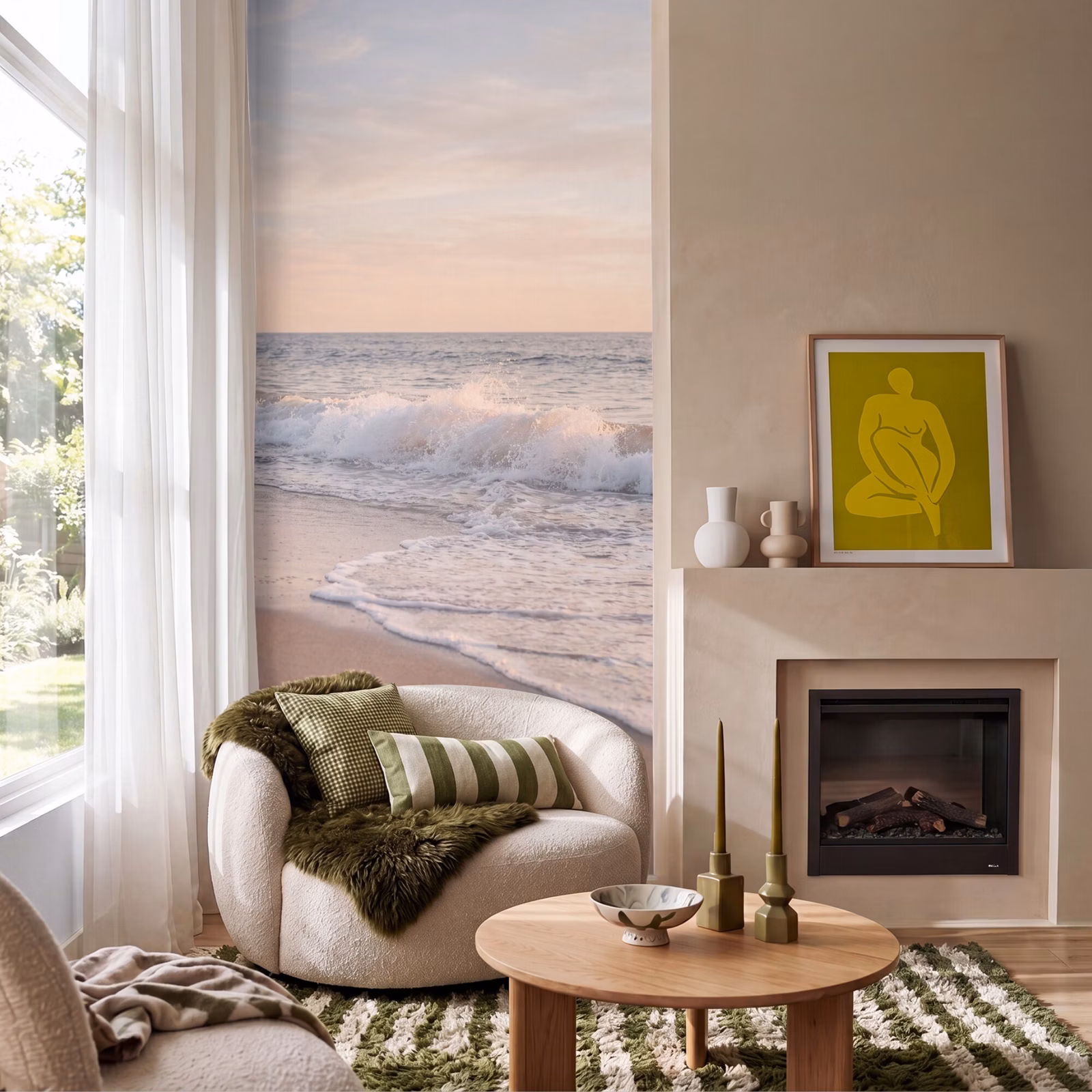 Behang - Strand - Zee - Golven - Natuur - Zonsondergang — 1