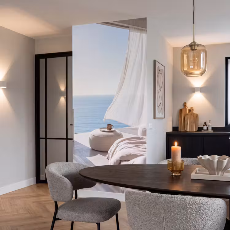 Behang - Interieur - Zeezicht - Modern - Rust - Beige — 5