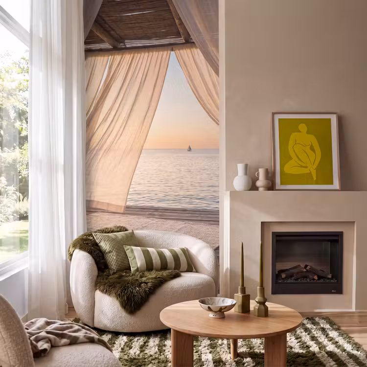 Behang - Overkapping - Zee - Zonsondergang - Vakantie - Rust — 1