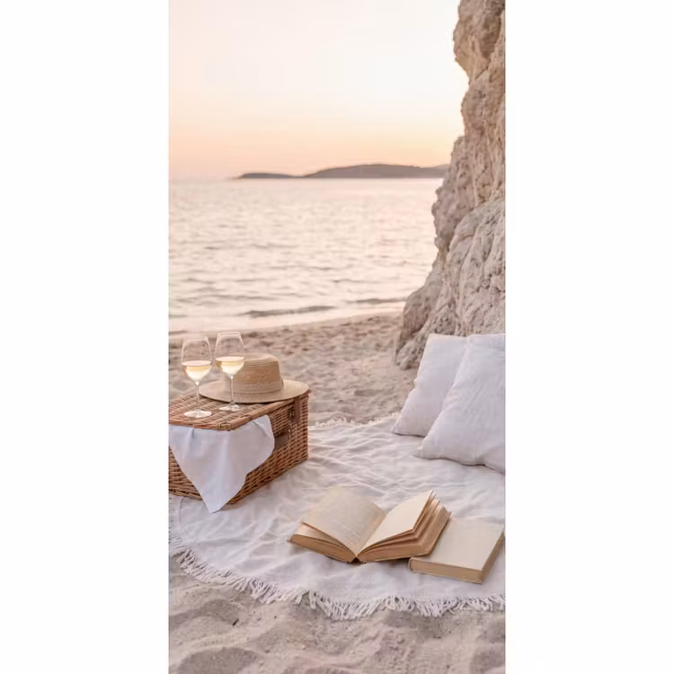 Behang - Strand - Picknick - Zonsondergang - Zomer - Natuur — 2