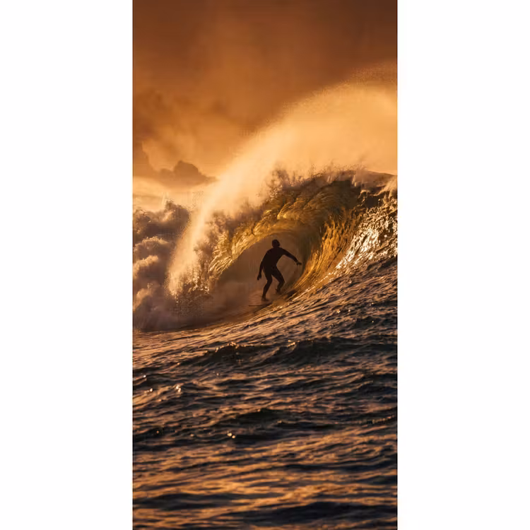 Behang - Surfer - Golf - Oceaan - Sport - Oranje — 2