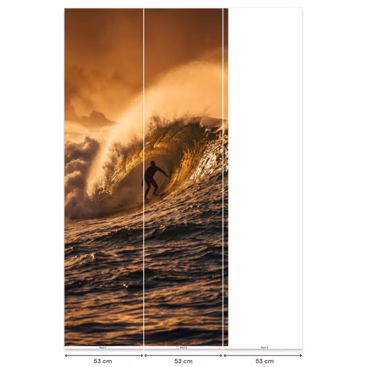 Behang - Surfer - Golf - Oceaan - Sport - Oranje — 6