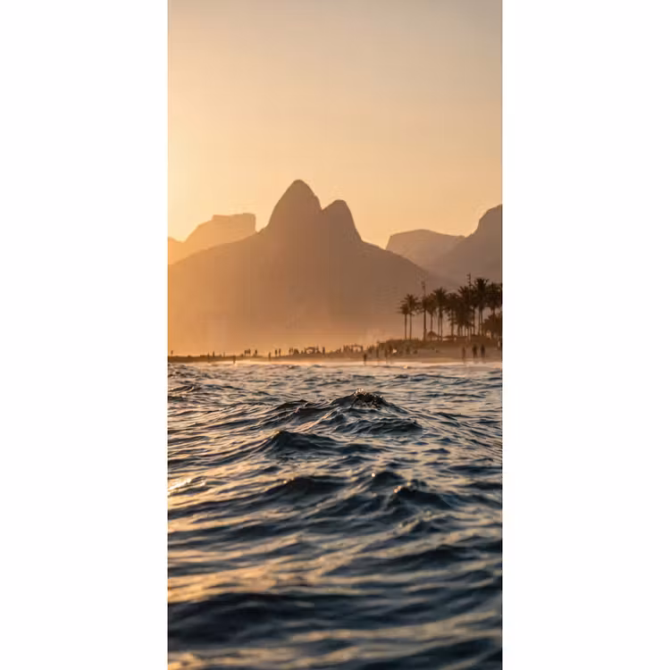 Behang - Zee - Golven - Zonsondergang - Kust - Goud — 2
