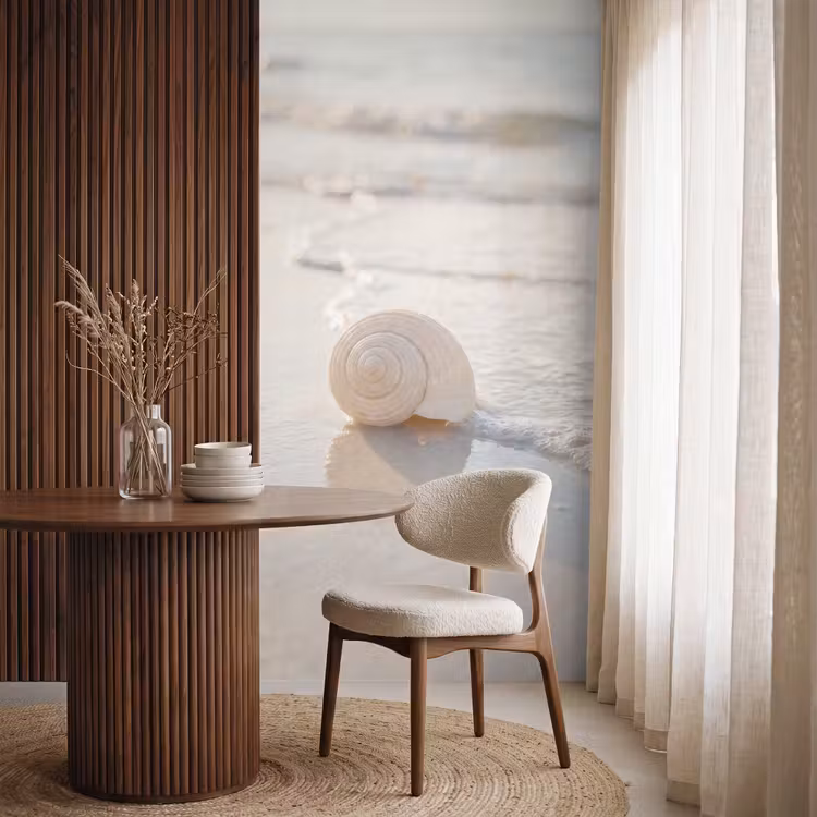 Behang - Zeeschelp - Strand - Zee - Natuur - Beige — 4