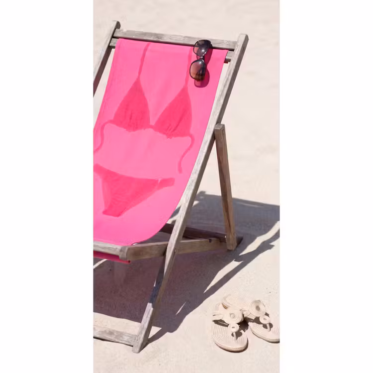 Behang - Strand - Ligstoel - Badkleding - Zomer - Roze — 2