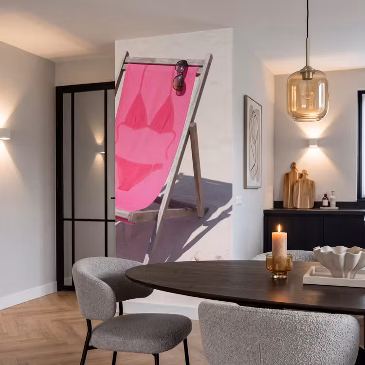 Behang - Strand - Ligstoel - Badkleding - Zomer - Roze — 5