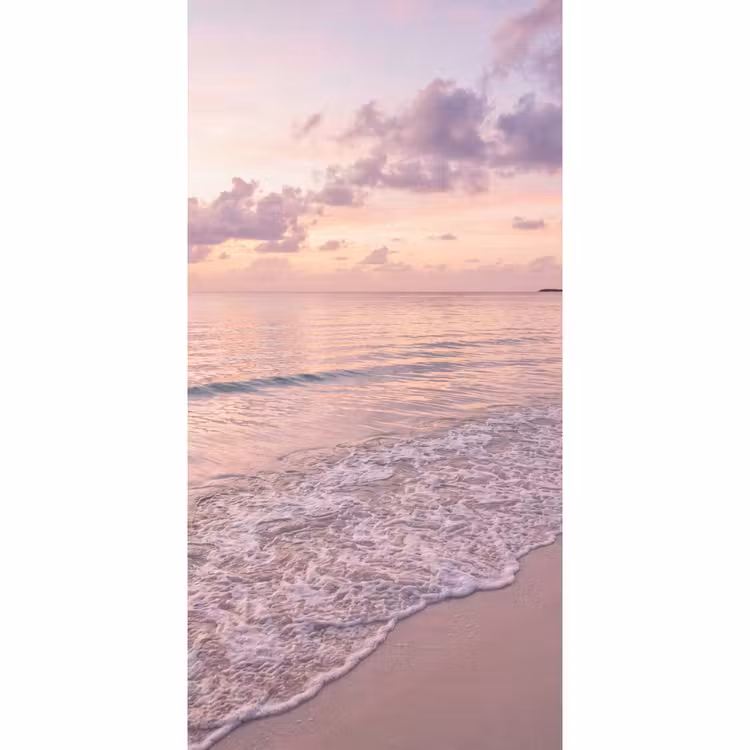 Behang - Strand - Zonsondergang - Natuur - Minimalistisch - Roze — 2