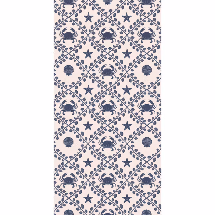 Behang - Zee - Krab - Zeester - Patroon - Blauw — 2