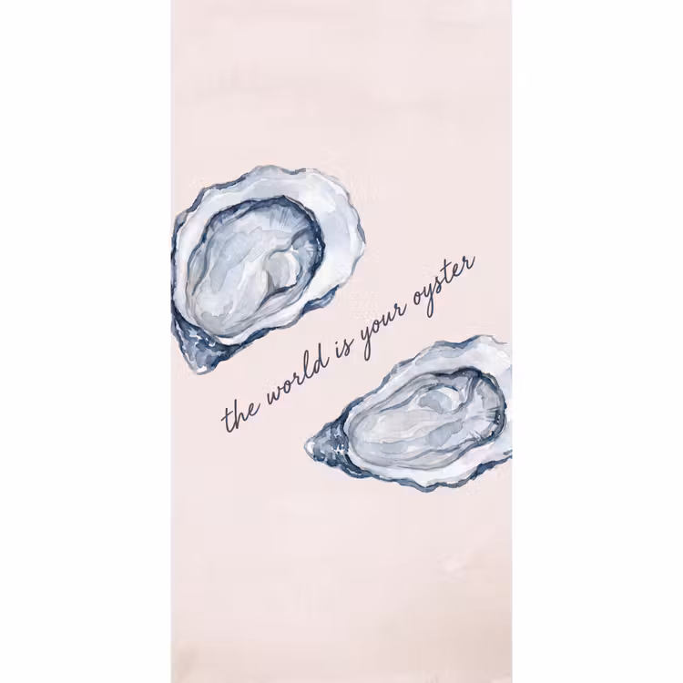 Behang - Zeeleven - Oester - Aquarel - Minimalistisch - Blauw — 2