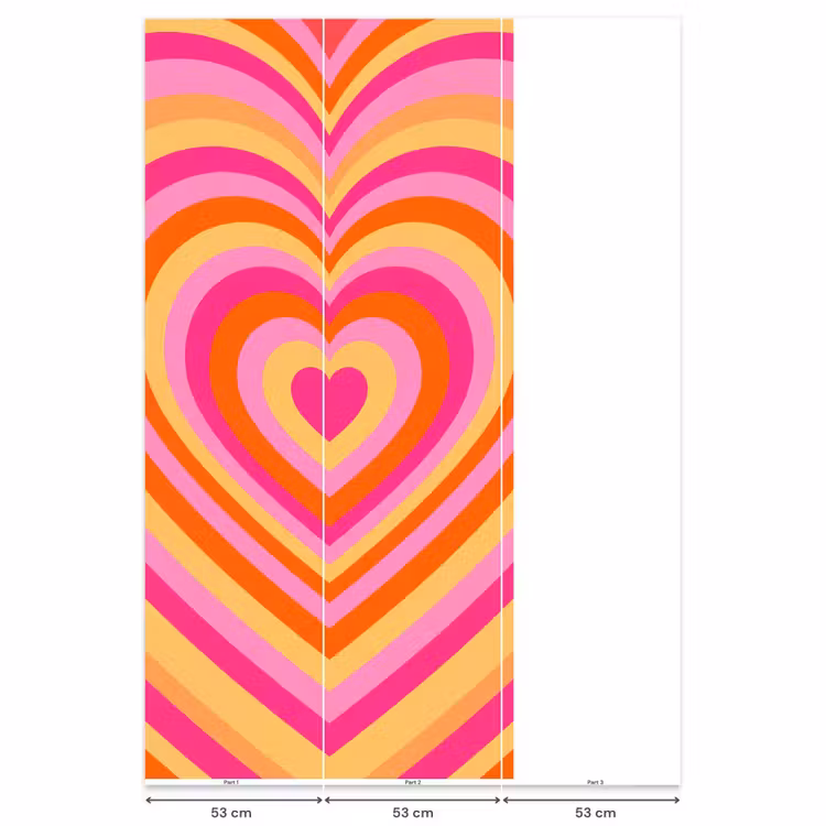 Behang - Hart - Concentrisch - Abstract - Liefde - Kleurrijk — 6