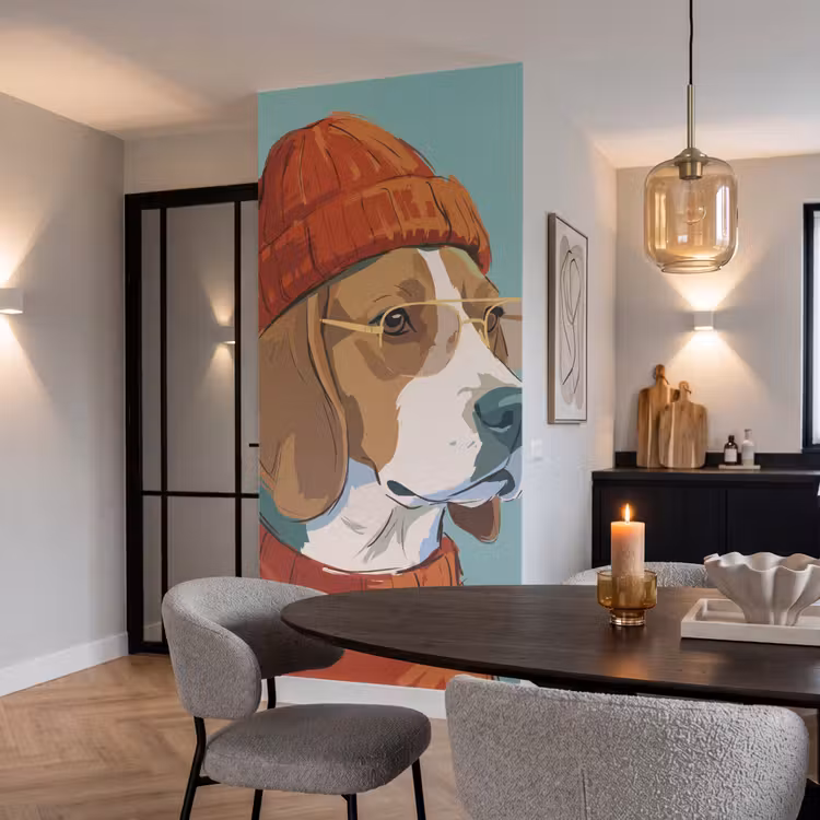 Behang - Hond - Beanie - Zonnebril - Dieren - Modern — 5