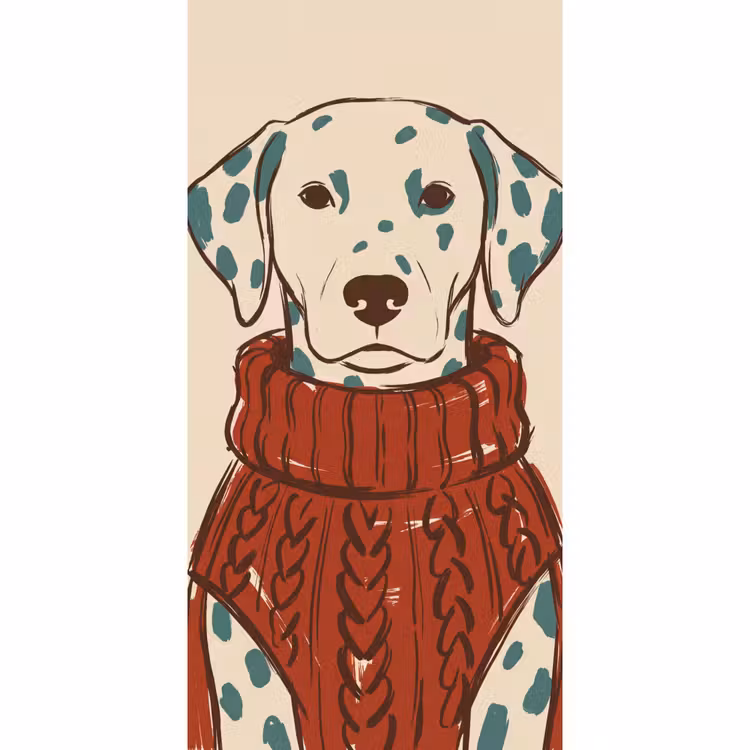 Behang - Hond - Trui - Winter - Dieren - Rood — 2
