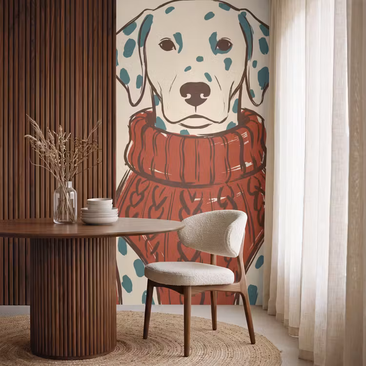Behang - Hond - Trui - Winter - Dieren - Rood — 4