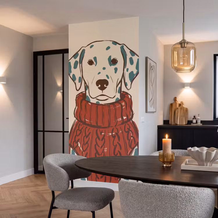 Behang - Hond - Trui - Winter - Dieren - Rood — 5