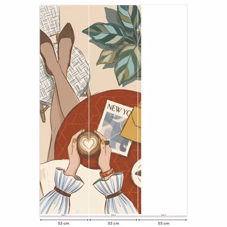 Behang - Mensen - Cafe - Koffie - Stadsleven - Modern — 6